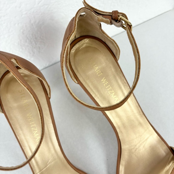 {Stuart Weitzman} Nunaked Mid Heel Ankle Strap Sandal, Size 12 - Picture 3 of 11
